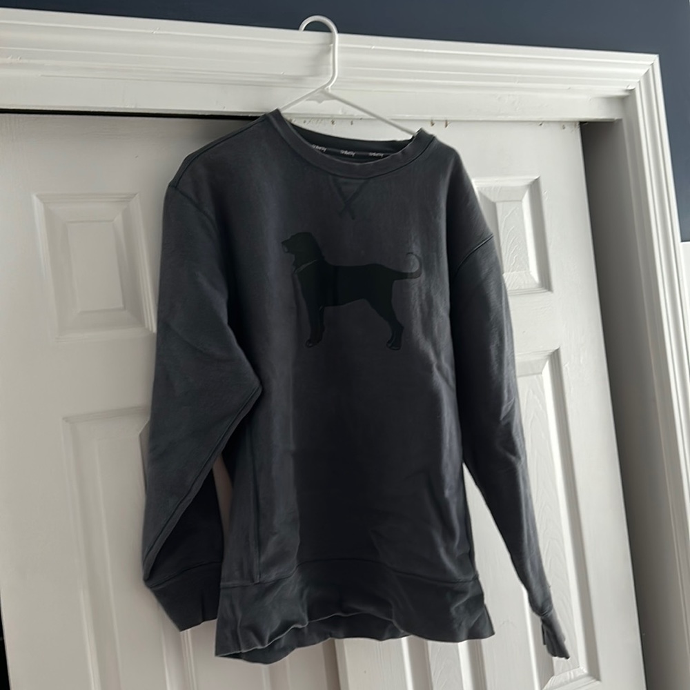 Navy black dog crew neck size large